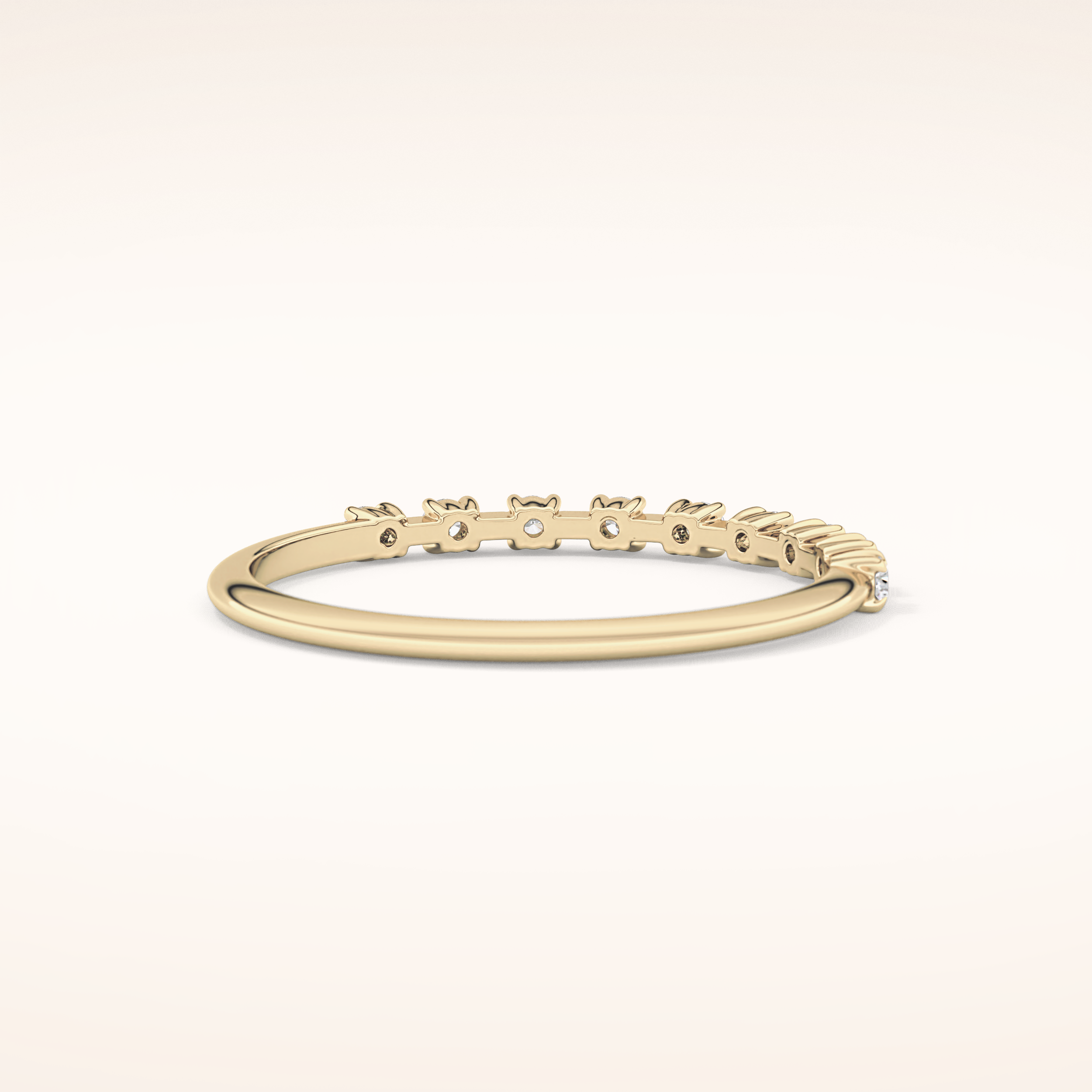 0.17 TCW Round Shaped Moissanite Half Eternity Wedding Band