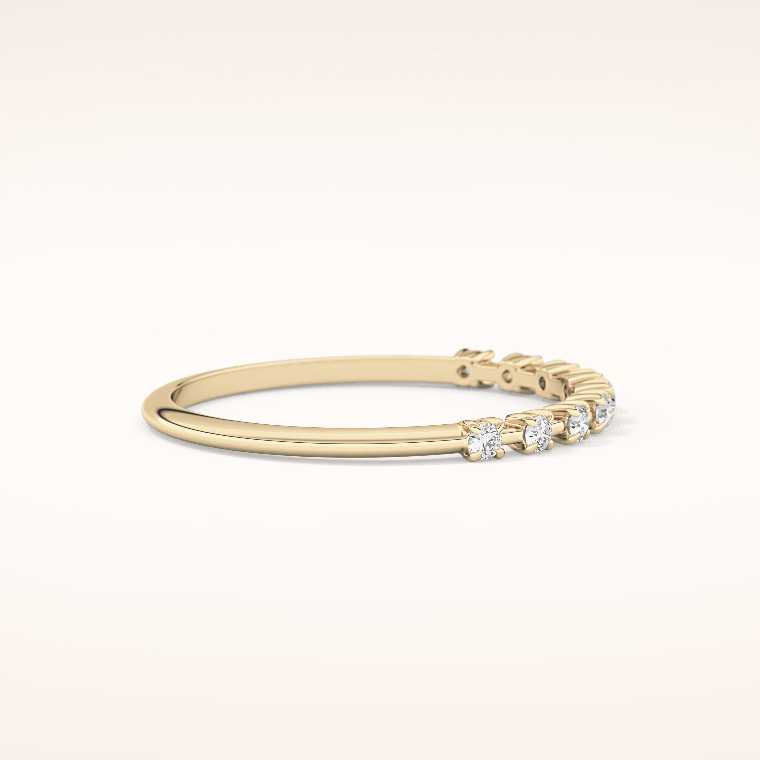 0.17 TCW Round Shaped Moissanite Half Eternity Wedding Band