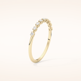 0.17 TCW Round Shaped Moissanite Half Eternity Wedding Band