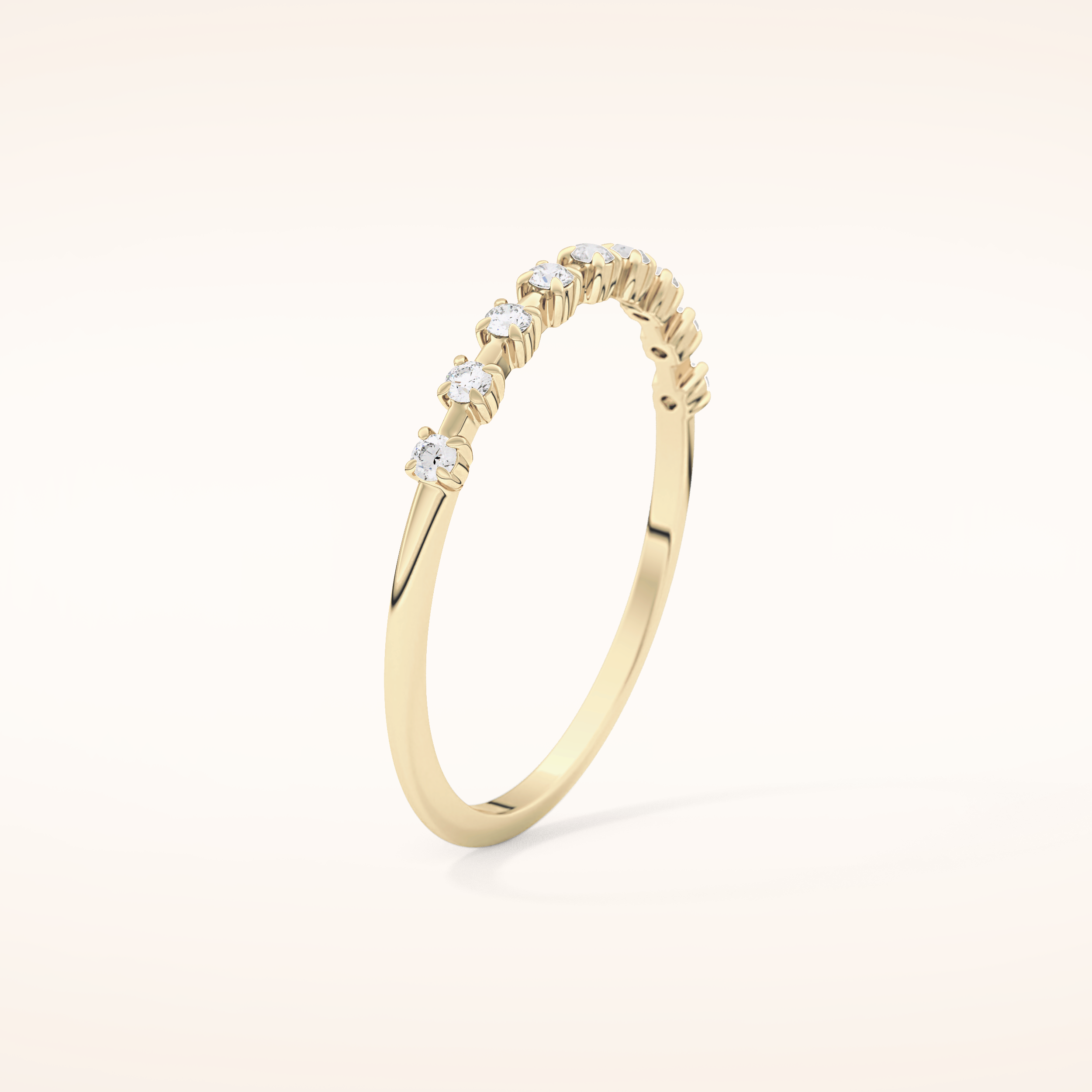 0.17 TCW Round Shaped Moissanite Half Eternity Wedding Band