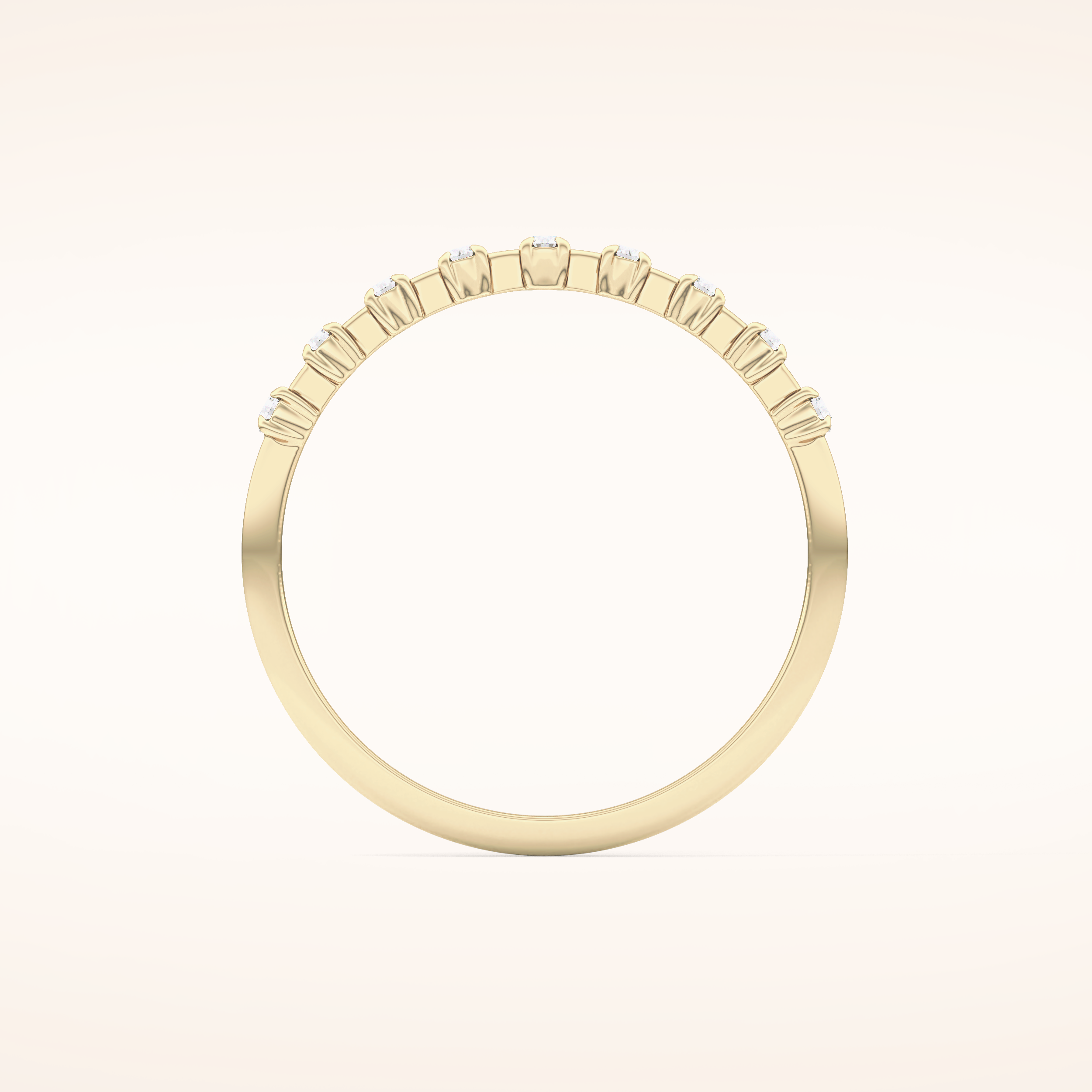 0.17 TCW Round Shaped Moissanite Half Eternity Wedding Band