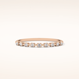 0.17 TCW Round Shaped Moissanite Half Eternity Wedding Band