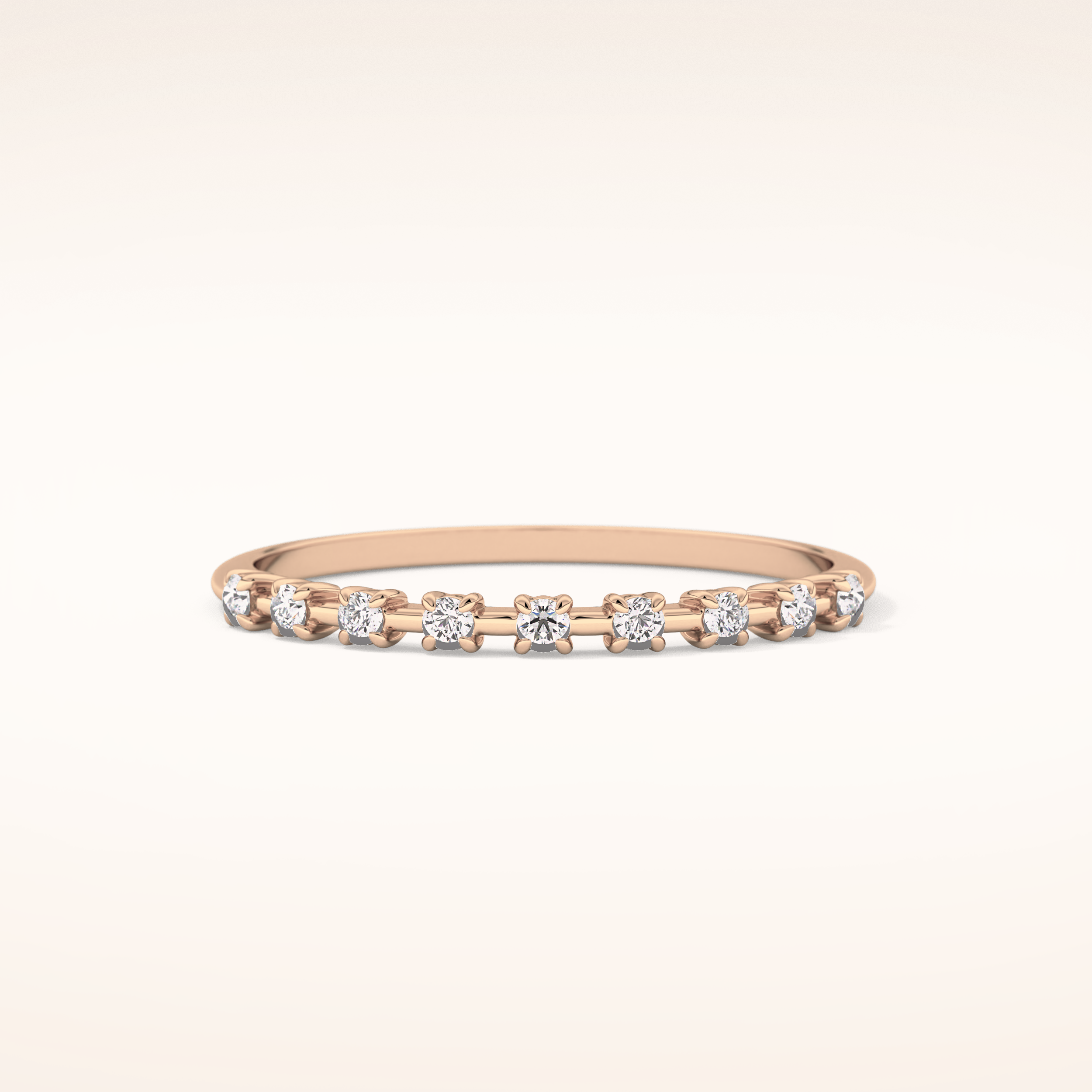 0.17 TCW Round Shaped Moissanite Half Eternity Wedding Band