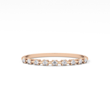 Half Eternity Wedding Band with 0.17 TCW Round Cut Moissanite – Yellow, White, or Rose Gold