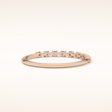 0.17 TCW Round Shaped Moissanite Half Eternity Wedding Band