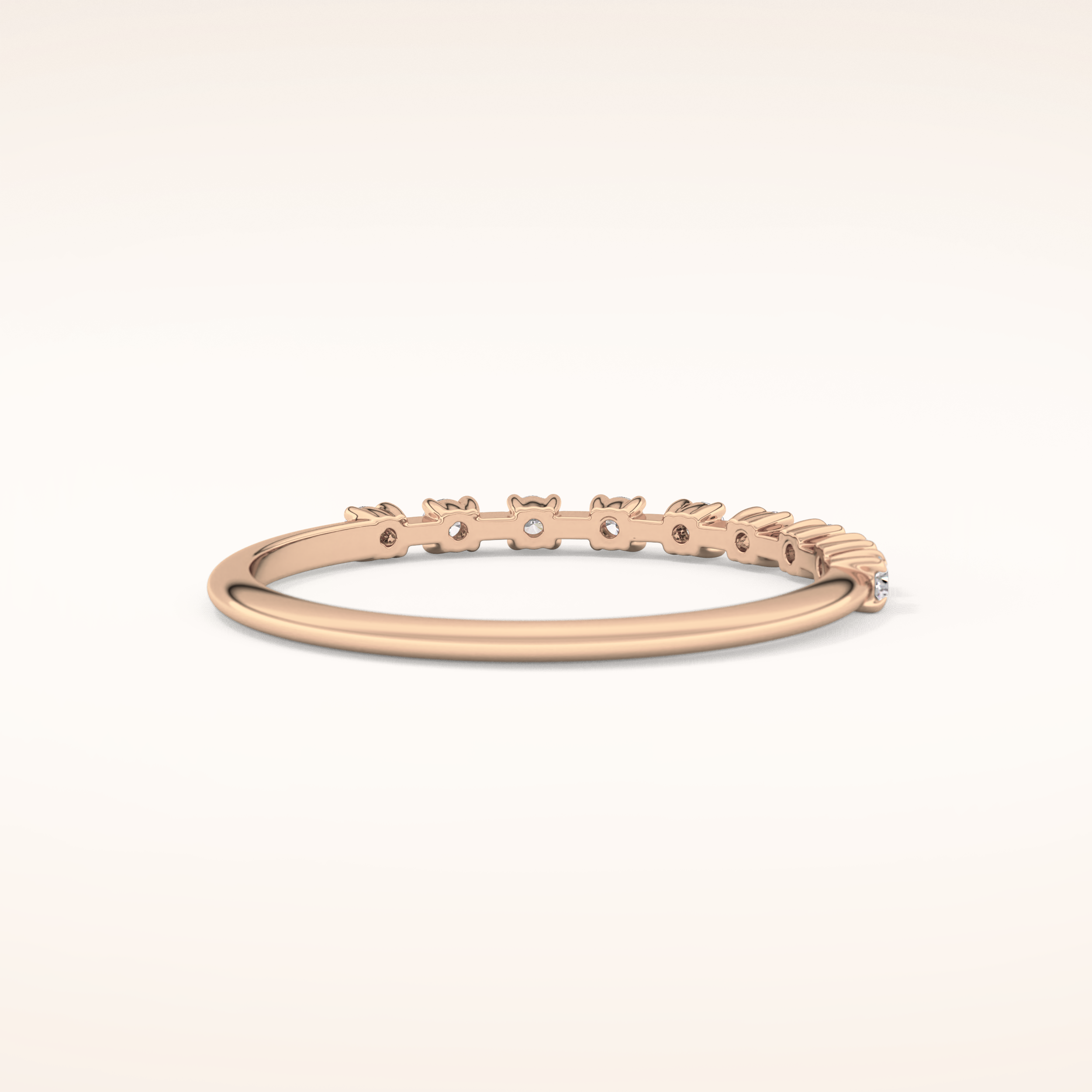 0.17 TCW Round Shaped Moissanite Half Eternity Wedding Band