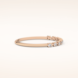 0.17 TCW Round Shaped Moissanite Half Eternity Wedding Band