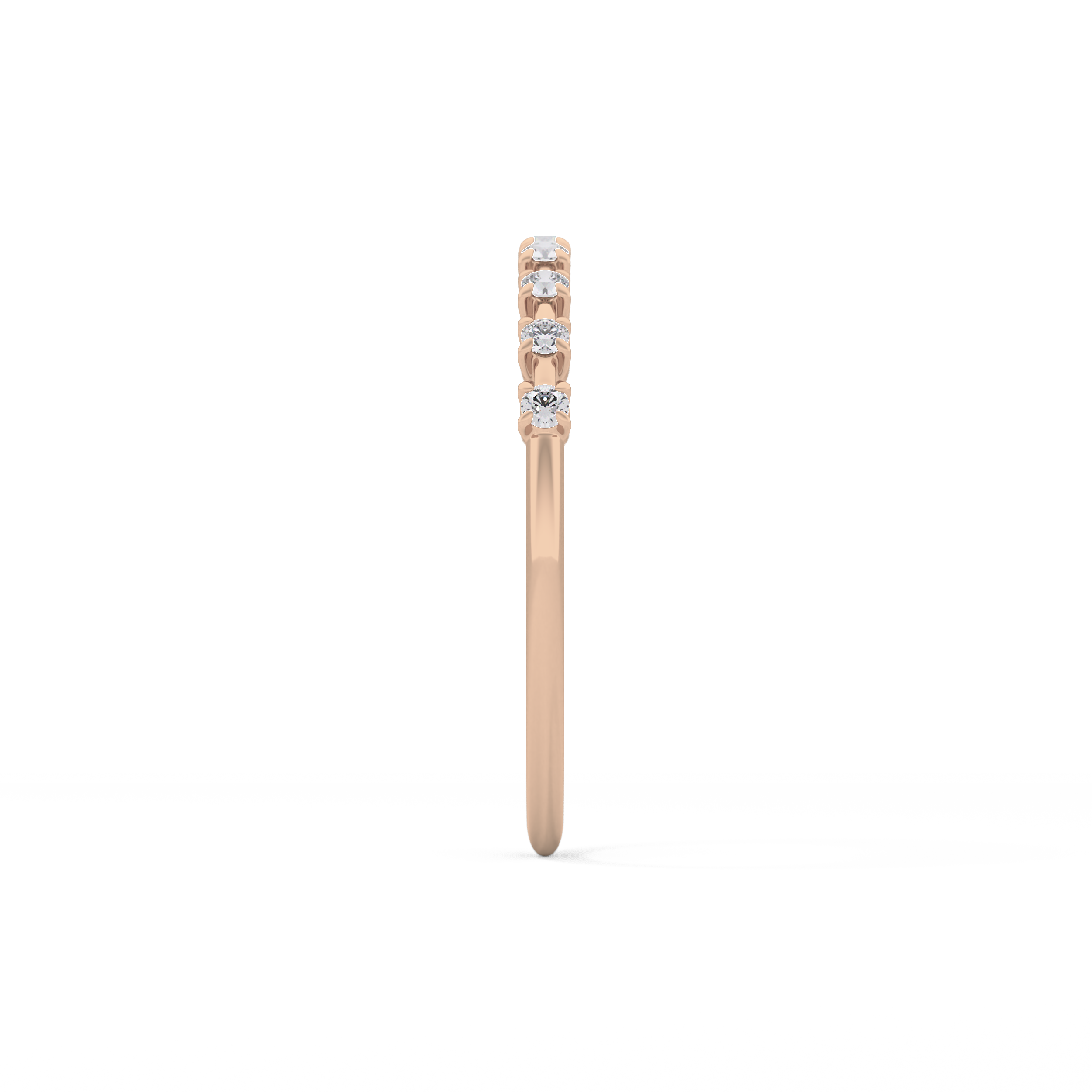Half Eternity Wedding Band with 0.17 TCW Round Cut Moissanite – Yellow, White, or Rose Gold