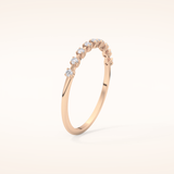 0.17 TCW Round Shaped Moissanite Half Eternity Wedding Band