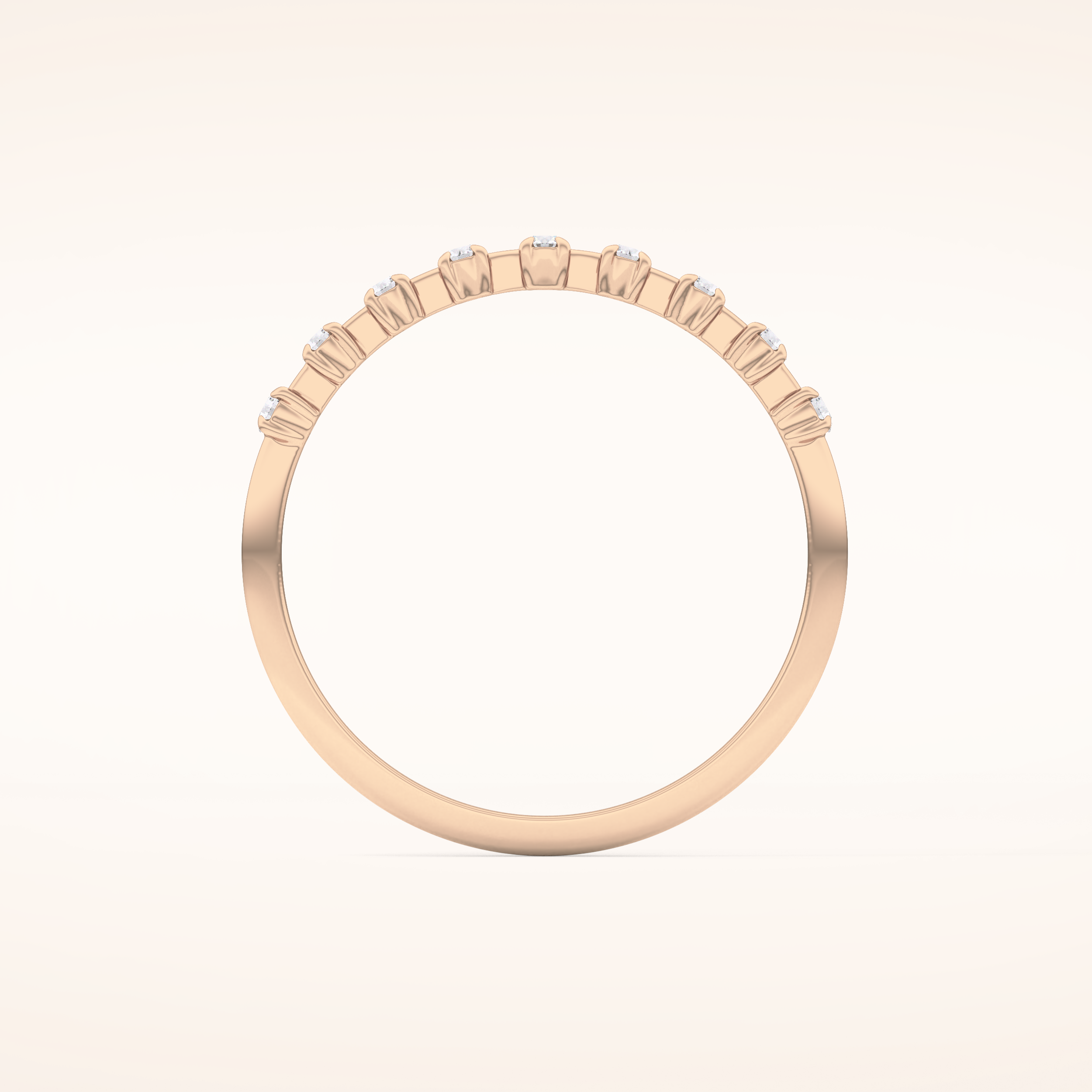 0.17 TCW Round Shaped Moissanite Half Eternity Wedding Band