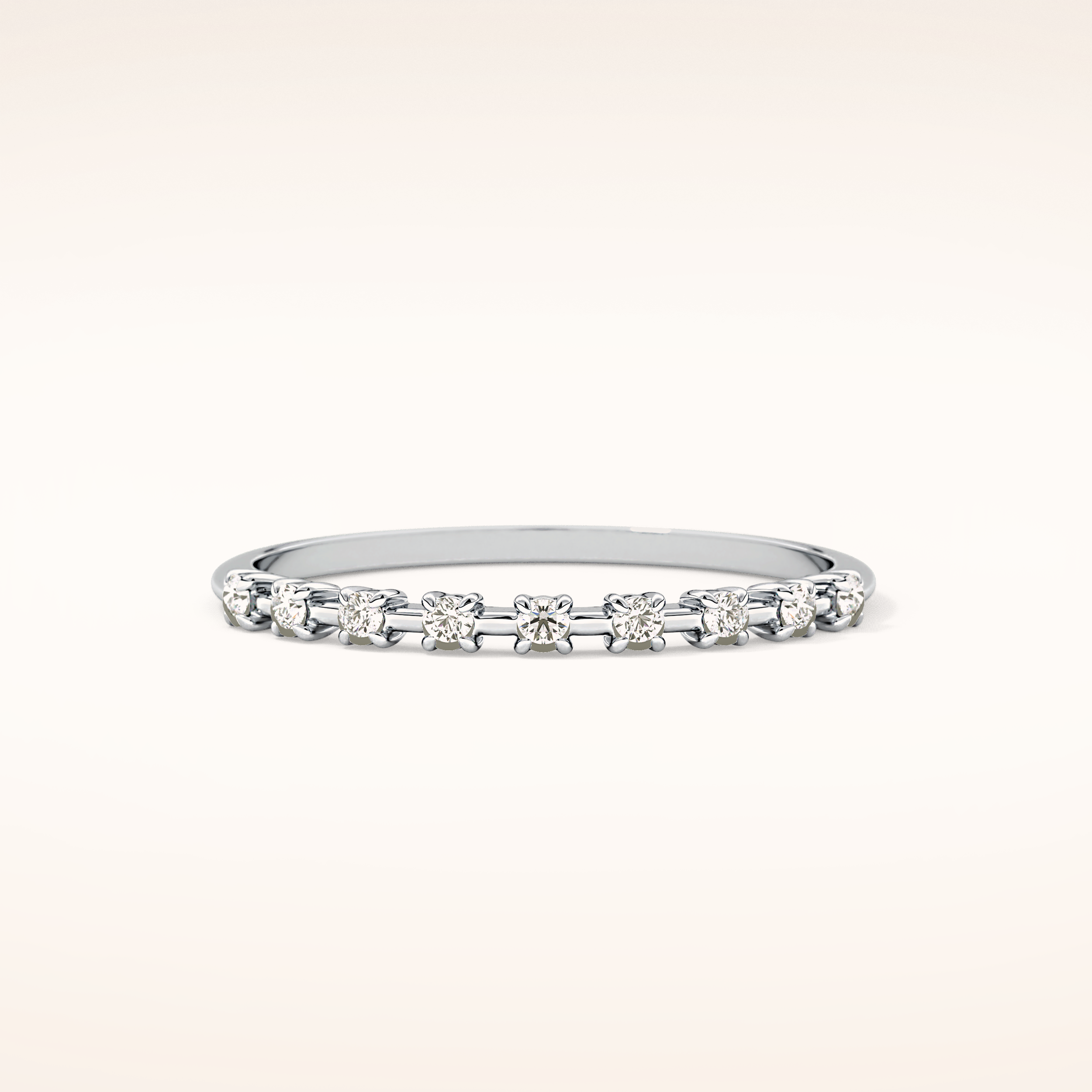 0.17 TCW Round Shaped Moissanite Half Eternity Wedding Band