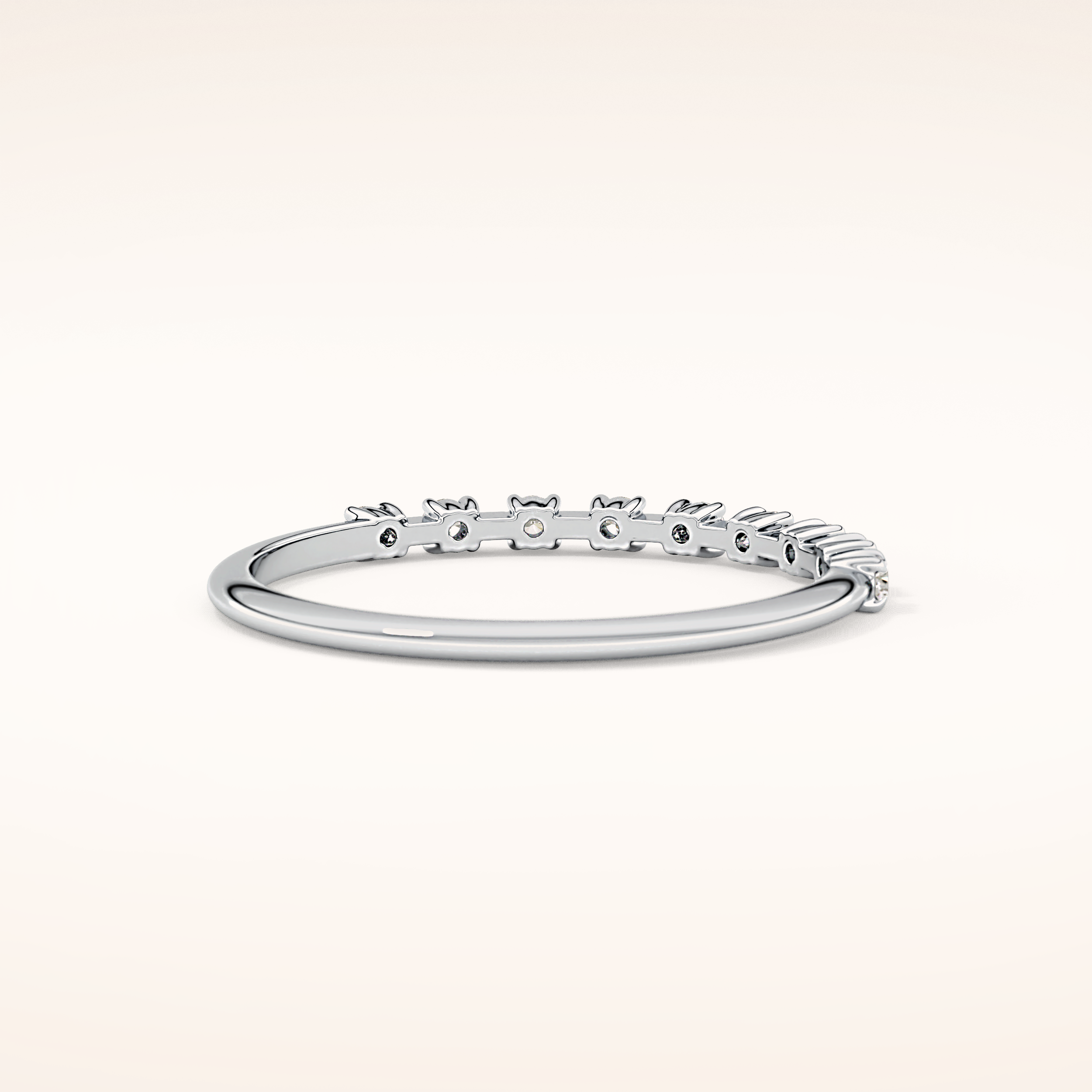 0.17 TCW Round Shaped Moissanite Half Eternity Wedding Band