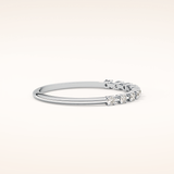 0.17 TCW Round Shaped Moissanite Half Eternity Wedding Band