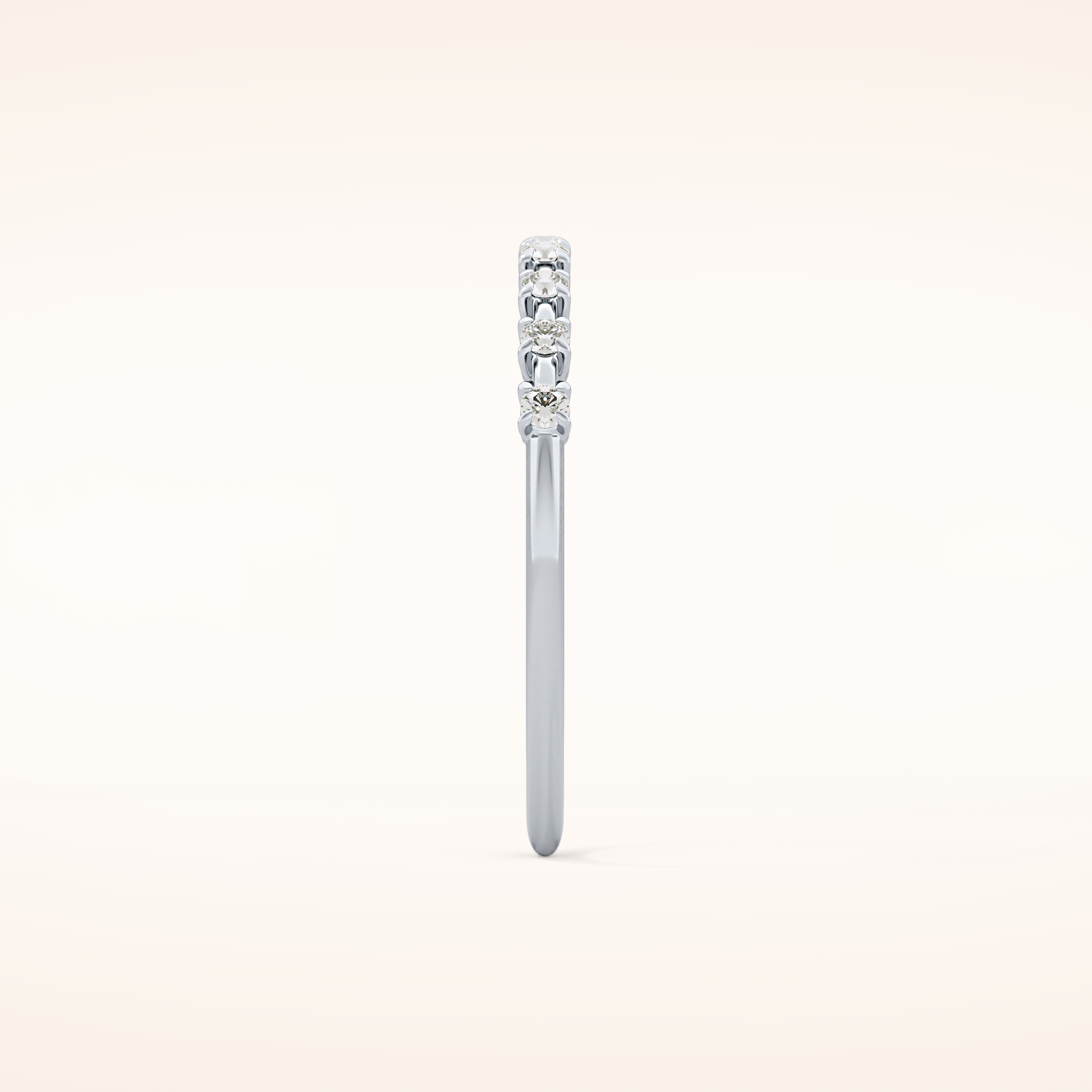 0.17 TCW Round Shaped Moissanite Half Eternity Wedding Band