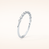 0.17 TCW Round Shaped Moissanite Half Eternity Wedding Band