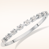 0.17 TCW Round Shaped Moissanite Half Eternity Wedding Band