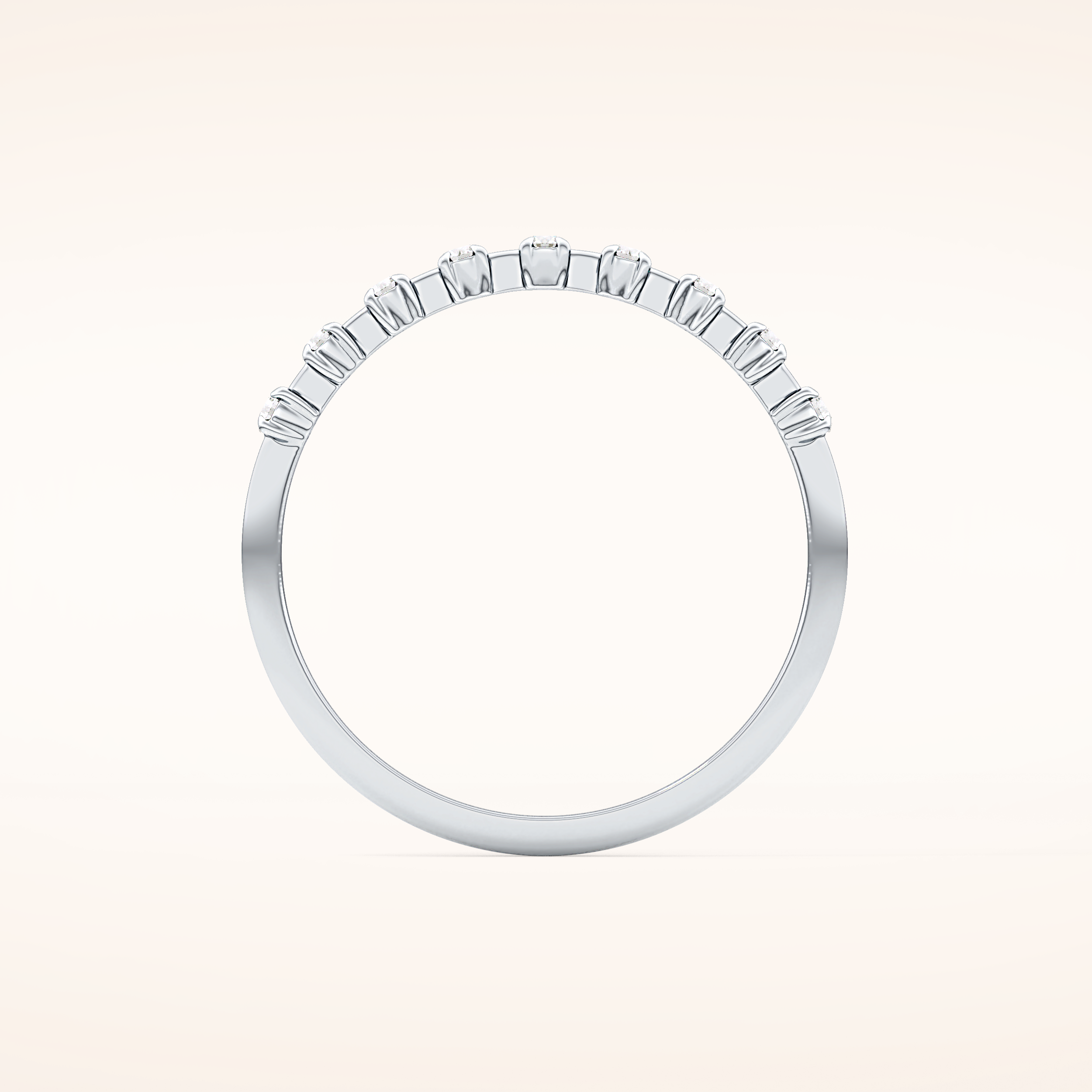 0.17 TCW Round Shaped Moissanite Half Eternity Wedding Band