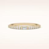 0.36 TCW Round & Baguette Shaped Moissanite Half Eternity Wedding Band