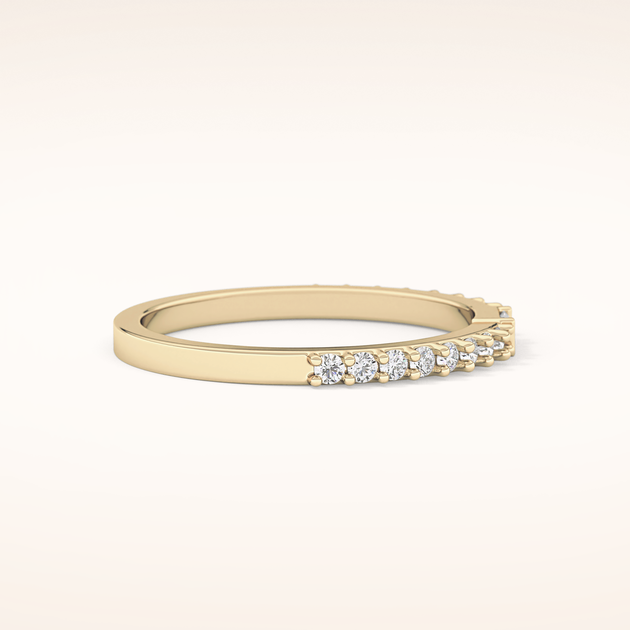 0.36 TCW Round & Baguette Shaped Moissanite Half Eternity Wedding Band