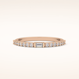 0.36 TCW Round & Baguette Shaped Moissanite Half Eternity Wedding Band