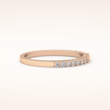 0.36 TCW Round & Baguette Shaped Moissanite Half Eternity Wedding Band