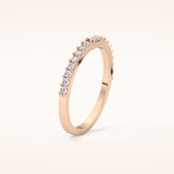 0.36 TCW Round & Baguette Shaped Moissanite Half Eternity Wedding Band