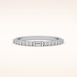 0.36 TCW Round & Baguette Shaped Moissanite Half Eternity Wedding Band