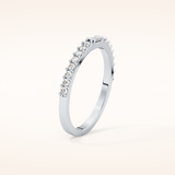 0.36 TCW Round & Baguette Shaped Moissanite Half Eternity Wedding Band