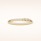 0.097 TCW Round & Baguette Shaped Moissanite Three Stone Wedding Band