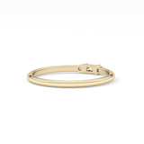 Three Stones Wedding Band with 0.097 TCW Round & Baguette Cut Moissanite – Yellow, White, or Rose Gold
