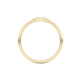 Three Stones Wedding Band with 0.097 TCW Round & Baguette Cut Moissanite – Yellow, White, or Rose Gold