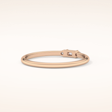 0.097 TCW Round & Baguette Shaped Moissanite Three Stone Wedding Band