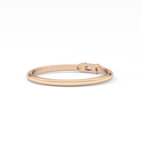 Three Stones Wedding Band with 0.097 TCW Round & Baguette Cut Moissanite – Yellow, White, or Rose Gold