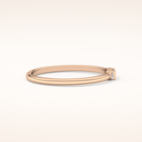 0.097 TCW Round & Baguette Shaped Moissanite Three Stone Wedding Band