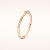 0.097 TCW Round & Baguette Shaped Moissanite Three Stone Wedding Band