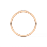Three Stones Wedding Band with 0.097 TCW Round & Baguette Cut Moissanite – Yellow, White, or Rose Gold