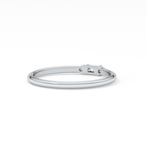 Three Stones Wedding Band with 0.097 TCW Round & Baguette Cut Moissanite – Yellow, White, or Rose Gold
