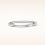 0.097 TCW Round & Baguette Shaped Moissanite Three Stone Wedding Band