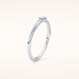 0.097 TCW Round & Baguette Shaped Moissanite Three Stone Wedding Band
