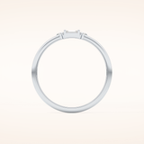 0.097 TCW Round & Baguette Shaped Moissanite Three Stone Wedding Band