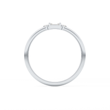 Three Stones Wedding Band with 0.097 TCW Round & Baguette Cut Moissanite – Yellow, White, or Rose Gold