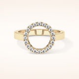 0.37 TCW Round Shaped Moissanite Halo Wedding Band