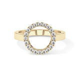 Halo Wedding Band with 0.37 TCW Round Cut Moissanite – Yellow, White, or Rose Gold