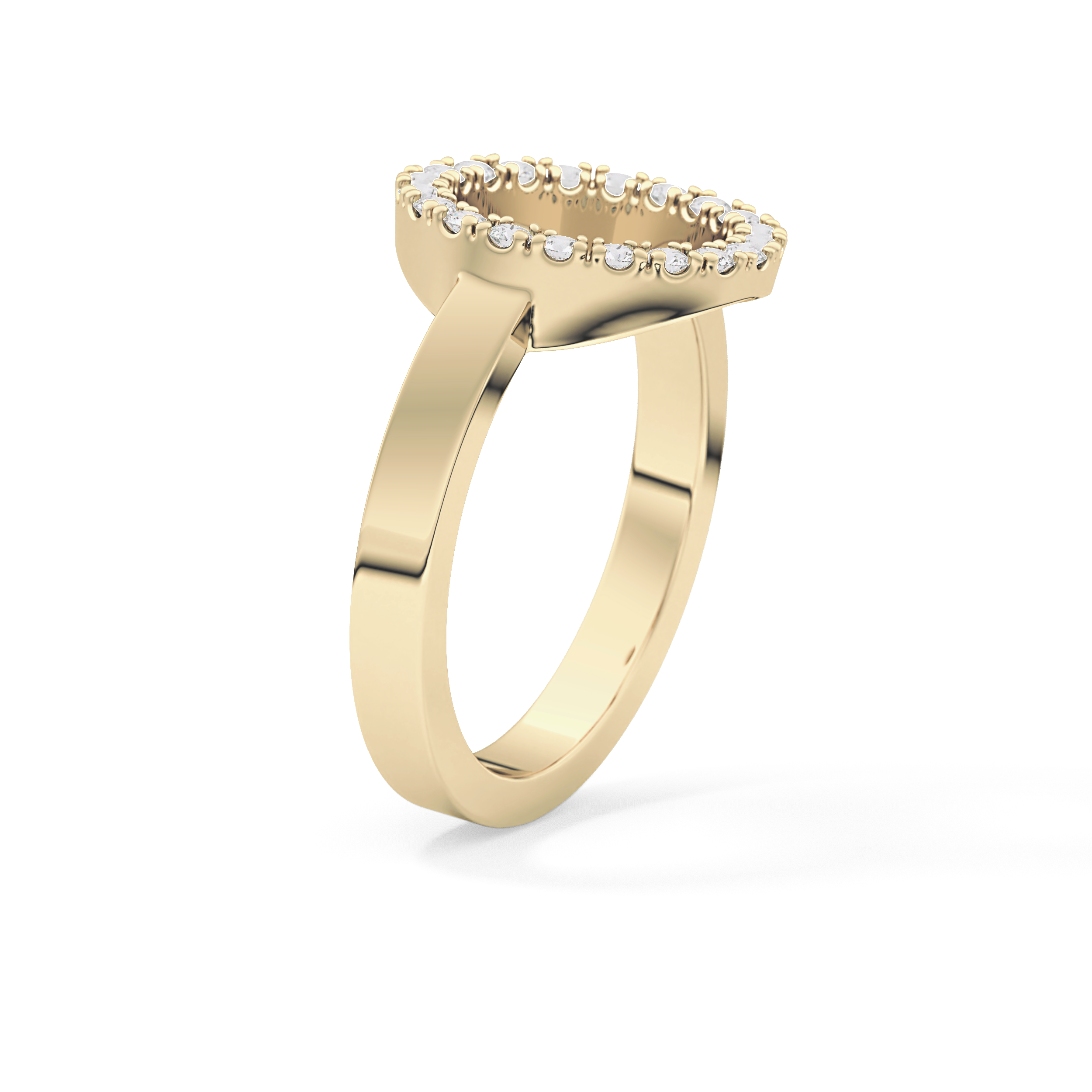 Halo Wedding Band with 0.37 TCW Round Cut Moissanite – Yellow, White, or Rose Gold