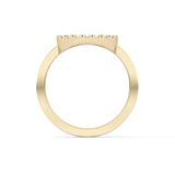 Halo Wedding Band with 0.37 TCW Round Cut Moissanite – Yellow, White, or Rose Gold