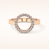 0.37 TCW Round Shaped Moissanite Halo Wedding Band