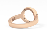 Halo Wedding Band with 0.37 TCW Round Cut Moissanite – Yellow, White, or Rose Gold