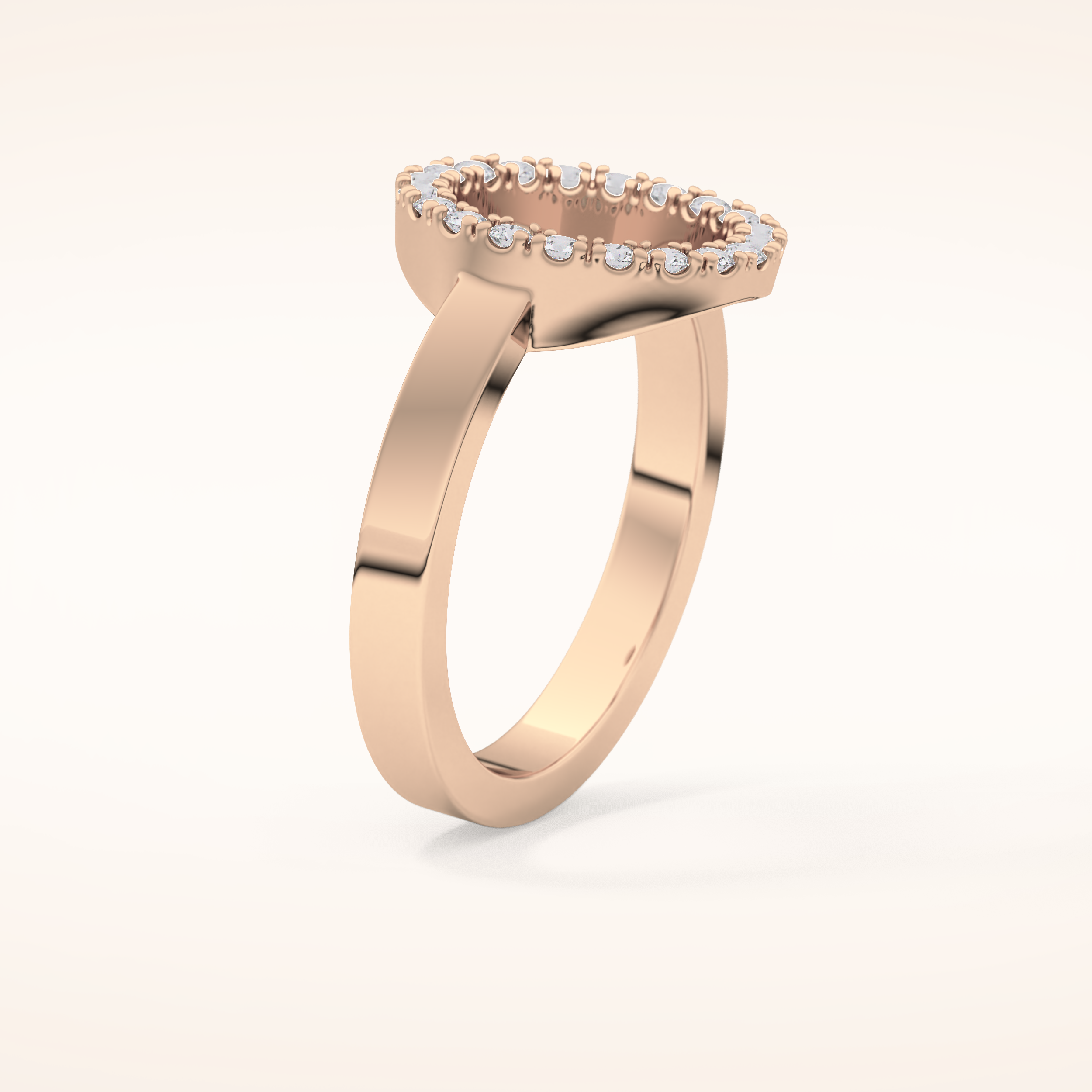 0.37 TCW Round Shaped Moissanite Halo Wedding Band