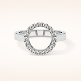 0.37 TCW Round Shaped Moissanite Halo Wedding Band