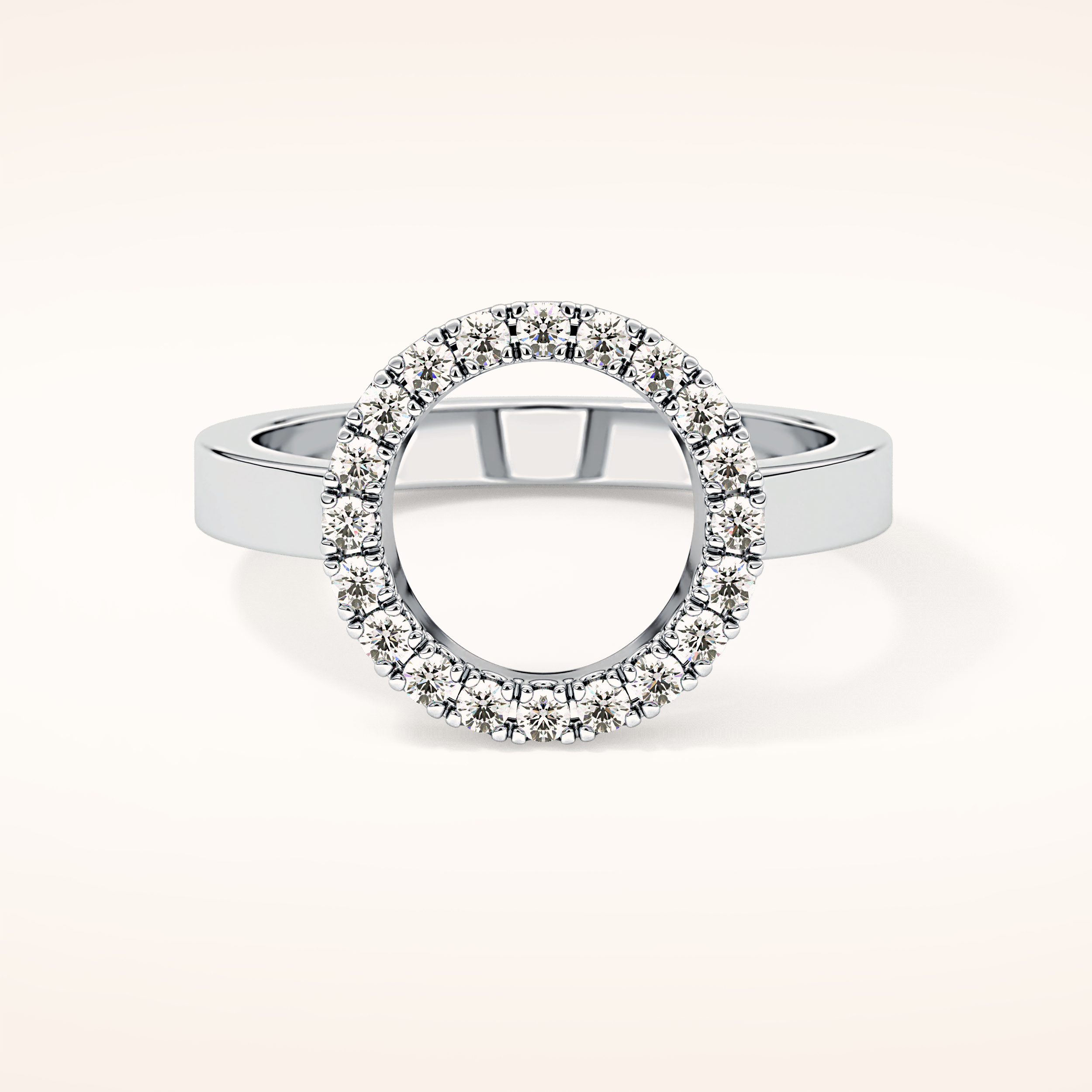 0.37 TCW Round Shaped Moissanite Halo Wedding Band